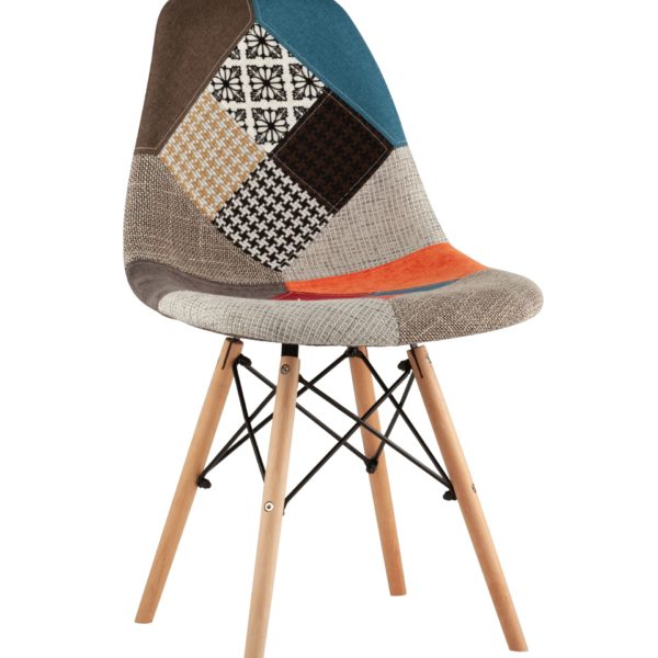 Стул Eames DSW в тканевой обивке в стиле пэчворк