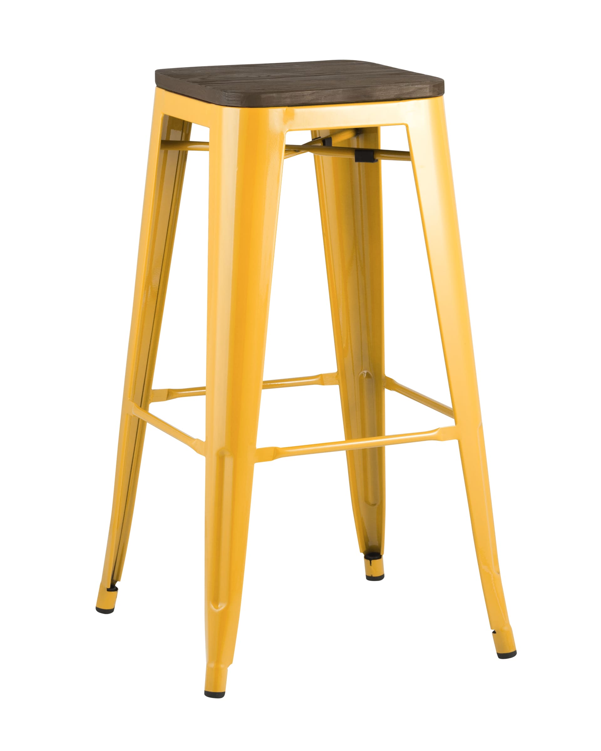 Стул барный Tolix WOOD желтый Стул барный Tolix WOOD желтый