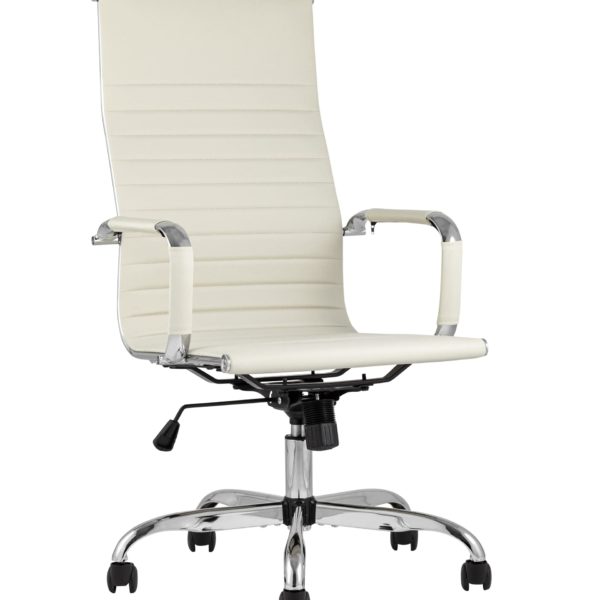 Компьютерное кресло TopChairs City офисное бежевое обивка экокожа