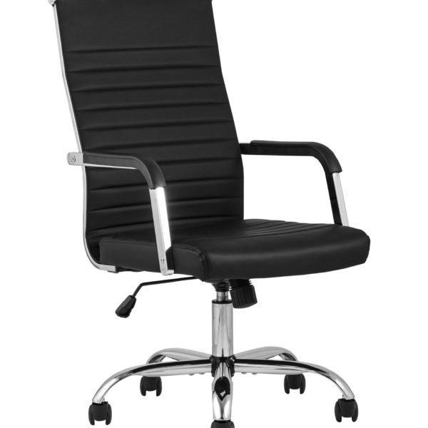 Компьютерное кресло TopChairs Unit офисное черное в обивке из экокожи