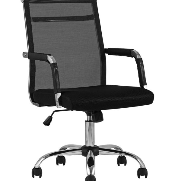 Компьютерное кресло TopChairs Clerk офисное черное в обивке из экокожи