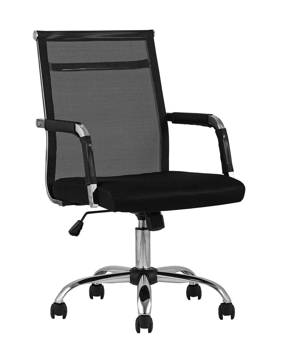 Компьютерное кресло TopChairs Clerk офисное черное в обивке из экокожи Компьютерное кресло TopChairs Clerk офисное черное в обивке из экокожи