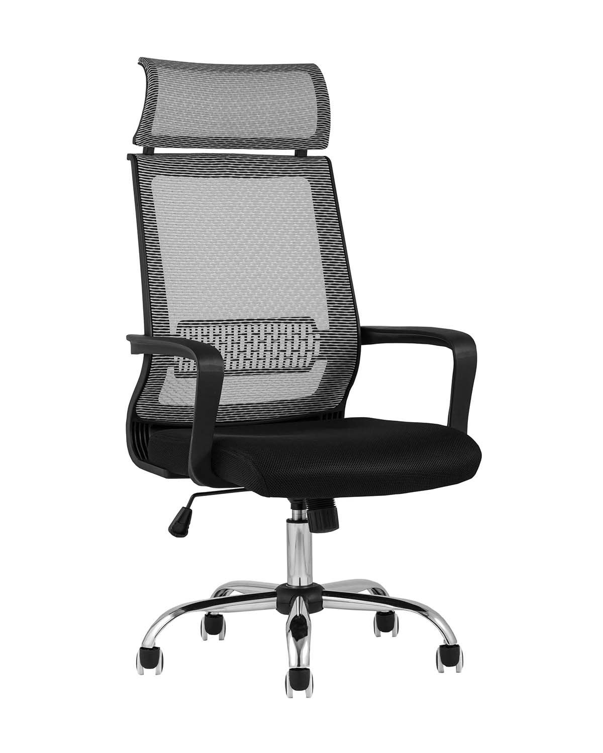 Компьютерное кресло TopChairs Style офисное серое в обивке с сеткой Компьютерное кресло TopChairs Style офисное серое в обивке с сеткой