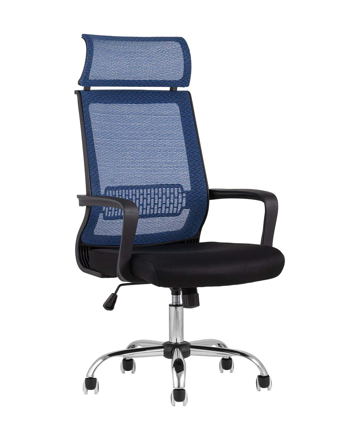 Компьютерное кресло TopChairs Style офисное голубое в обивке с сеткой Компьютерное кресло TopChairs Style офисное голубое в обивке с сеткой