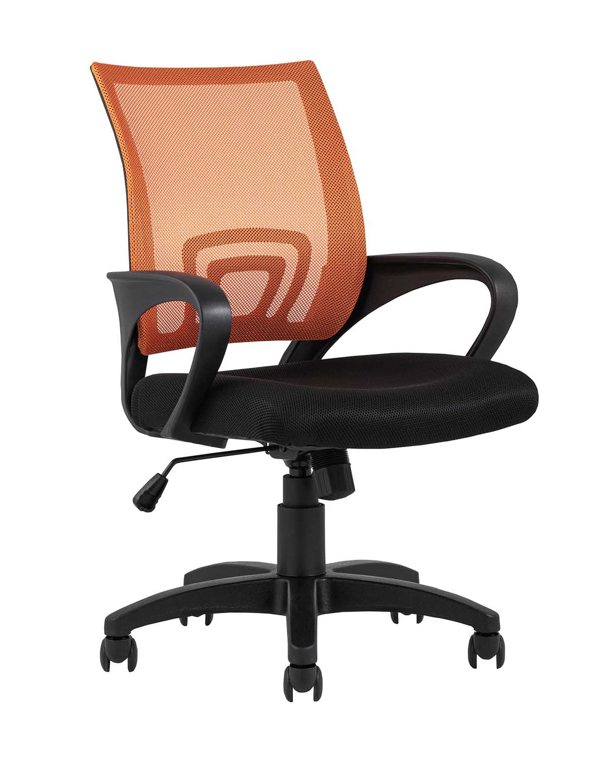 Компьютерное кресло TopChairs Simple офисное оранжевое в обивке из текстиля с сеткой Компьютерное кресло TopChairs Simple офисное оранжевое в обивке из текстиля с сеткой