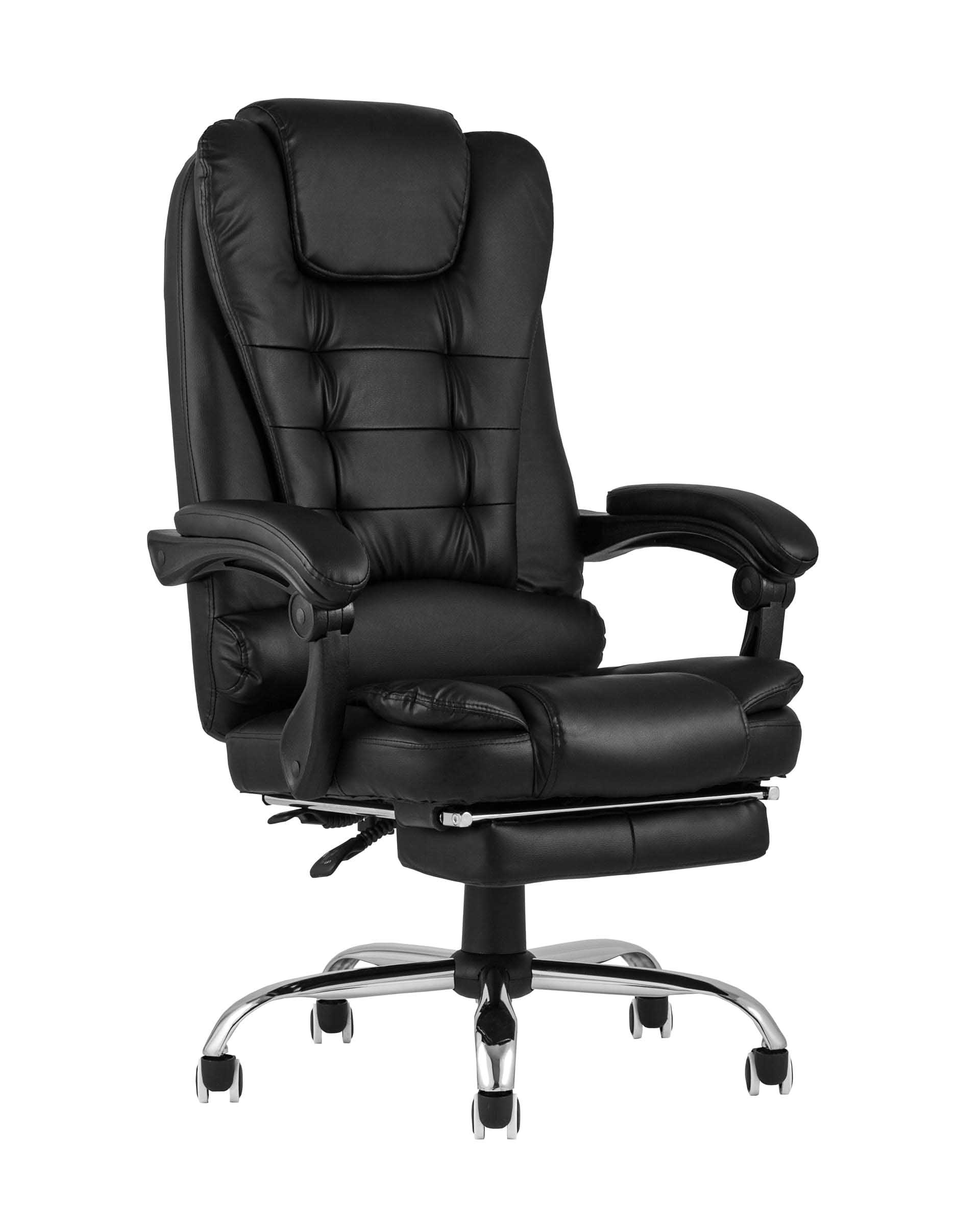Компьютерное кресло TopChairs President офисное черное в обивке из экокожи Компьютерное кресло TopChairs President офисное черное в обивке из экокожи