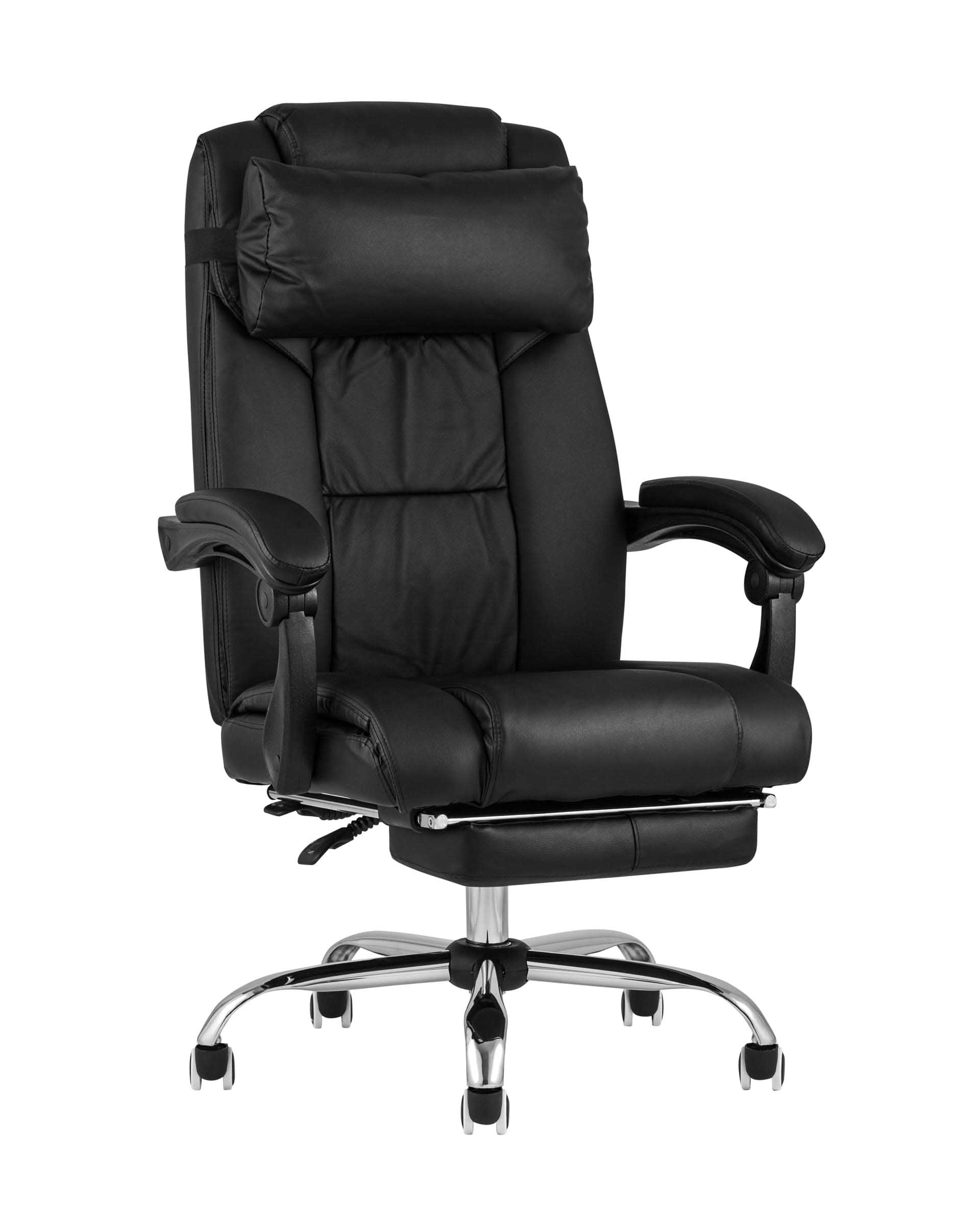 Компьютерное кресло TopChairs Royal офисное черное в обивке из экокожи Компьютерное кресло TopChairs Royal офисное черное в обивке из экокожи