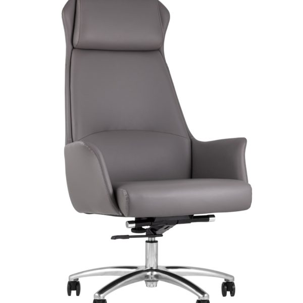 Компьютерное кресло TopChairs Viking офисное серое обивка экокожа