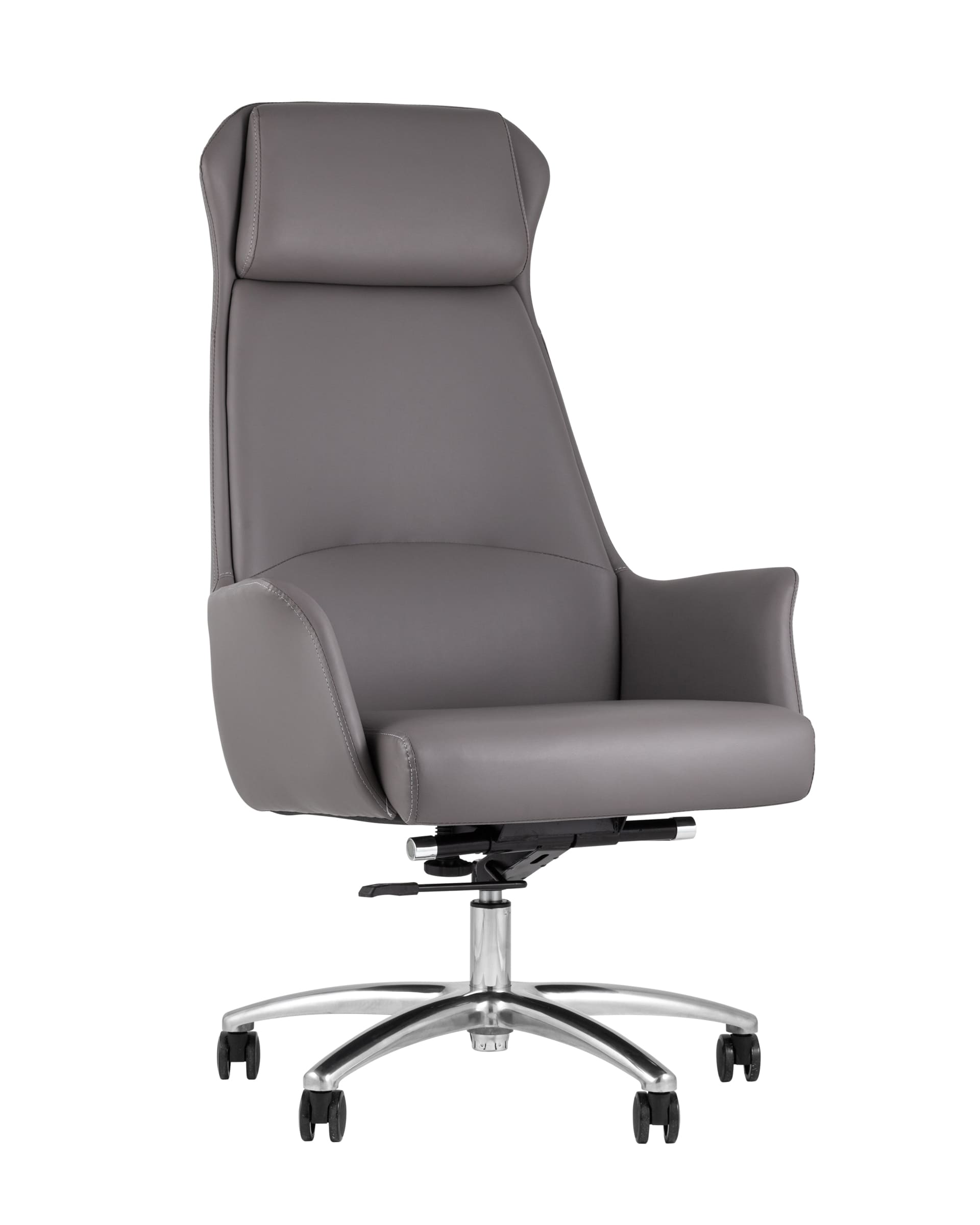 Компьютерное кресло TopChairs Viking офисное серое обивка экокожа Компьютерное кресло TopChairs Viking офисное серое обивка экокожа