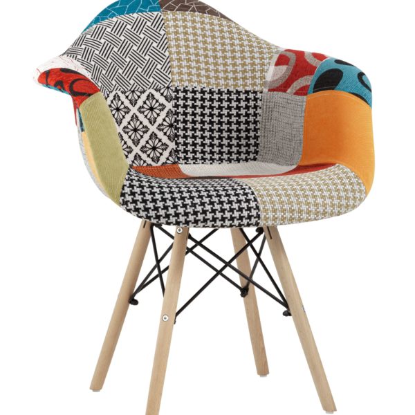 Кресло Eames DSW обивка тканевая в стиле пэчворк