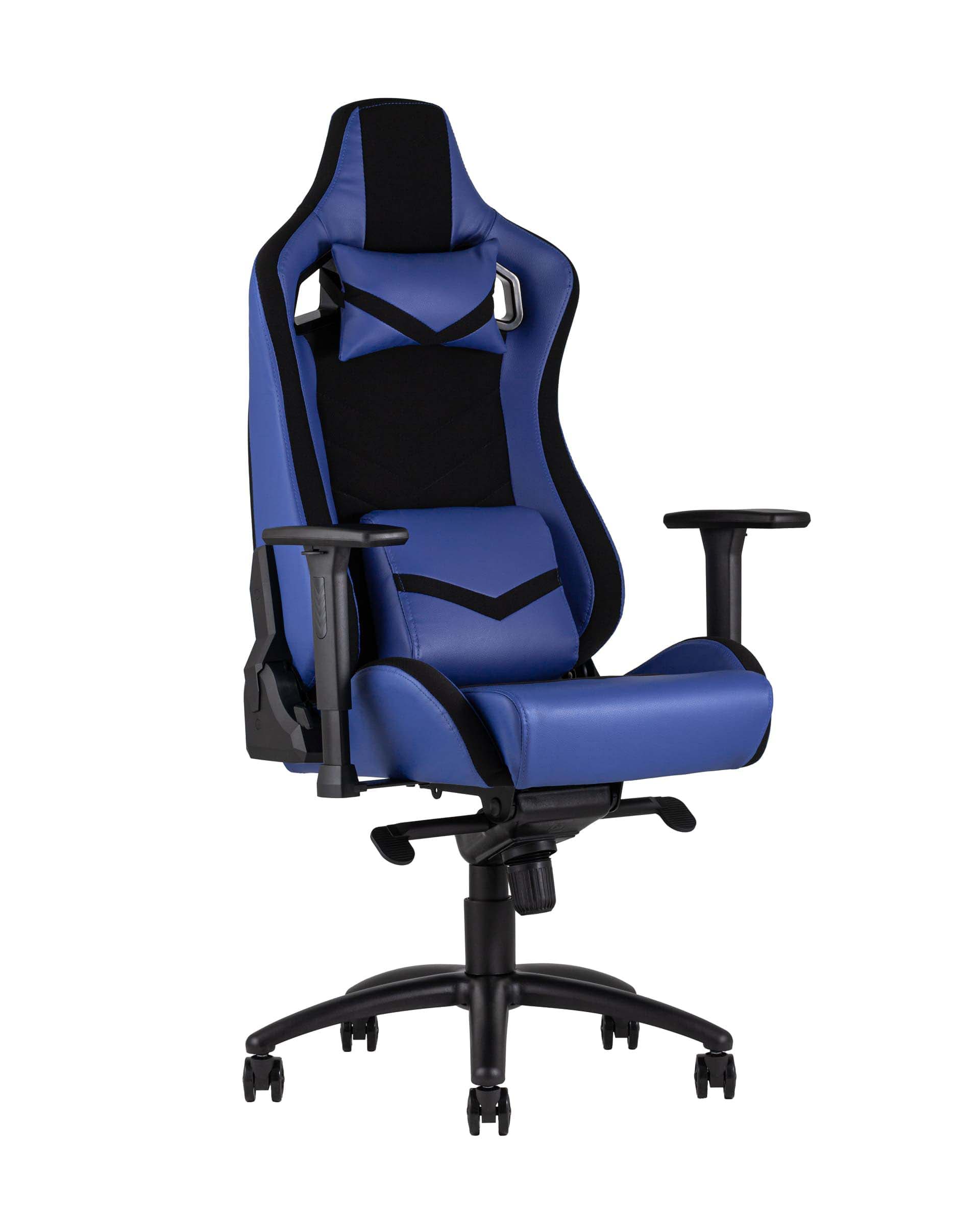 Игровое кресло компьютерное TopChairs Racer Premium синее геймерское Игровое кресло компьютерное TopChairs Racer Premium синее геймерское
