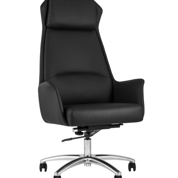 Компьютерное кресло TopChairs Viking офисное черное обивка экокожа