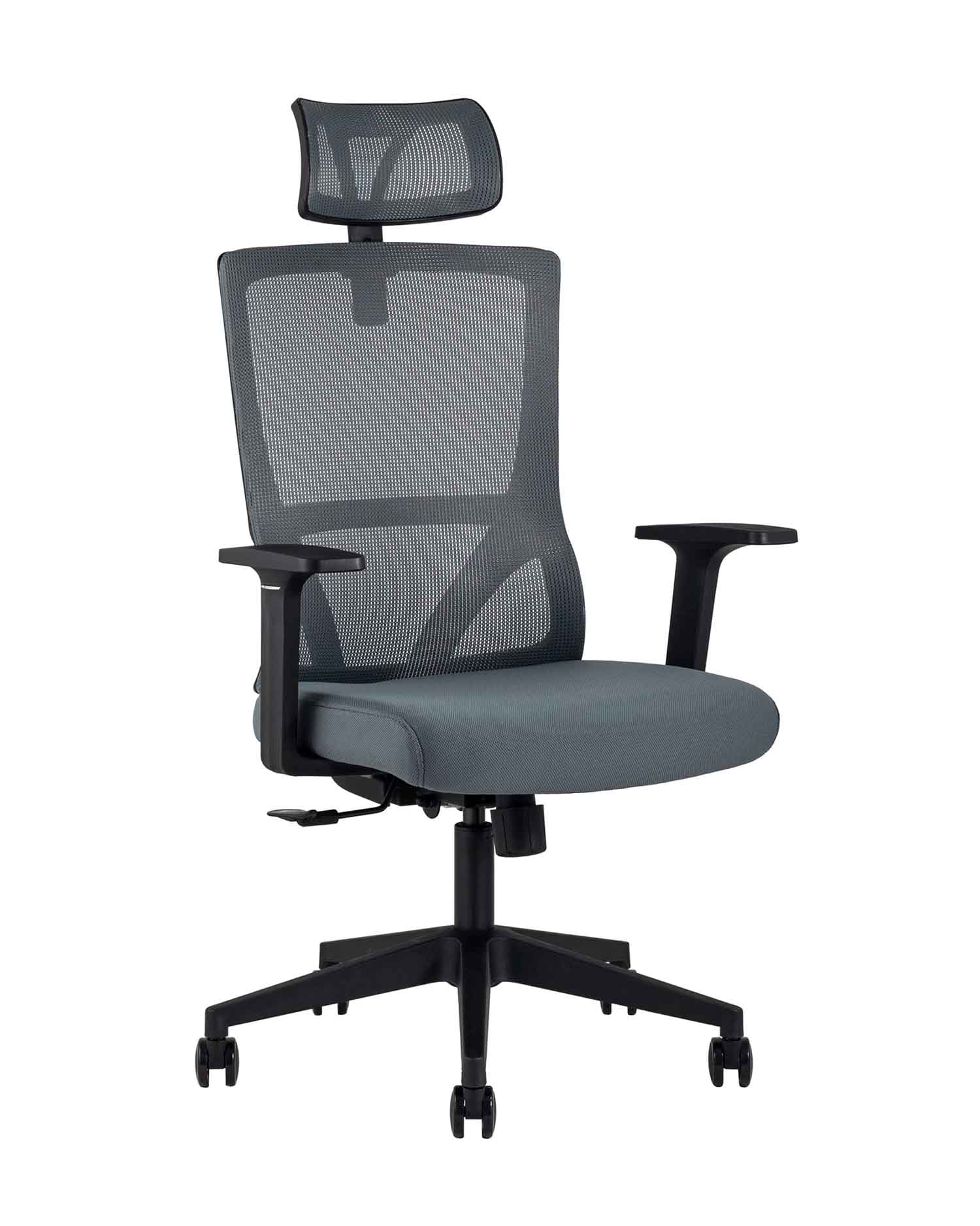 Компьютерное кресло для руководителя TopChairs Local офисное серое обивка сетка ткань крестовина пластик Компьютерное кресло для руководителя TopChairs Local офисное серое обивка сетка ткань крестовина пластик