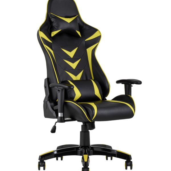 Игровое кресло компьютерное TopChairs Corvette желтое геймерское