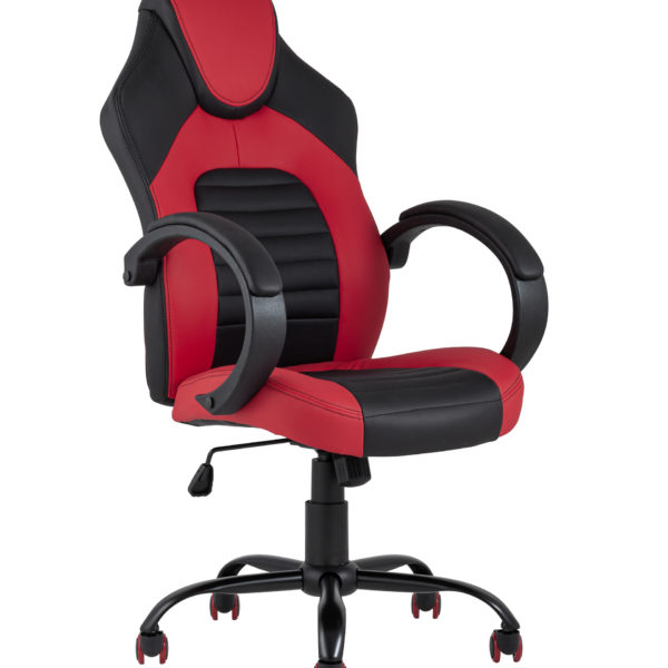 Игровое кресло компьютерное TopChairs Racer Midi черно-красное геймерское