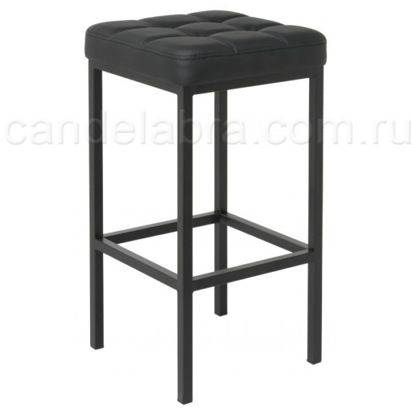 Барный стул Лофт кожзам d6 / черный матовый