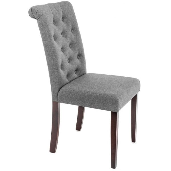 Стул деревянный Amelia dark walnut / fabric grey