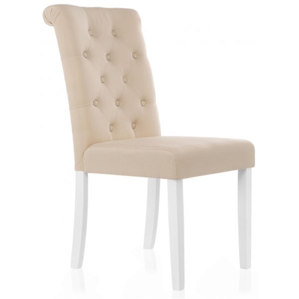 Стул деревянный Amelia white / fabric cream