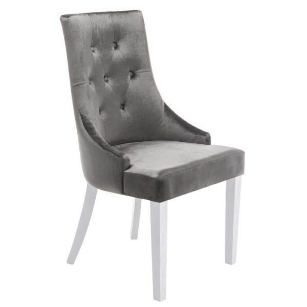 Стул деревянный Elegance white / fabric grey