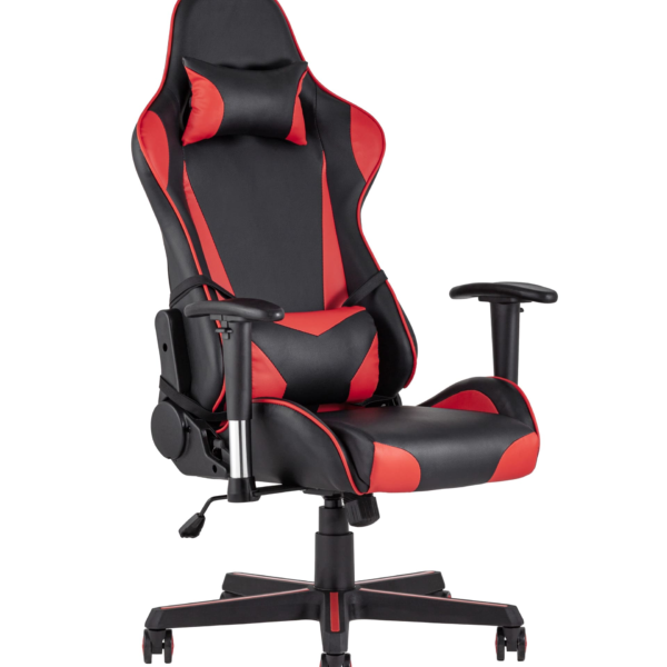 Игровое кресло компьютерное TopChairs Racer черно-красное геймерское