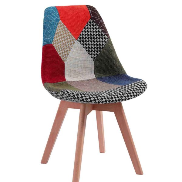 Стул Jerry Soft Patchwork обивка ткань ножки массив дерева
