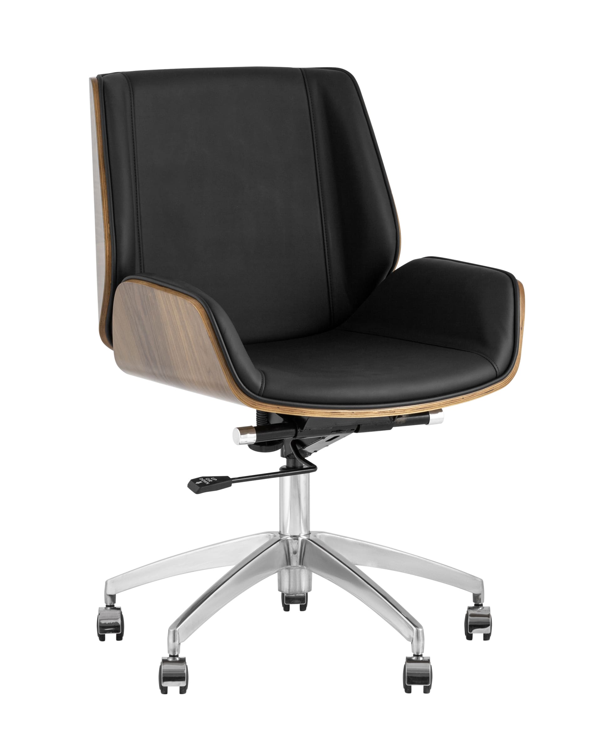 Компьютерное кресло офисное TopChairs Crown черное механизм качания крестовина металл Компьютерное кресло офисное TopChairs Crown черное механизм качания крестовина металл