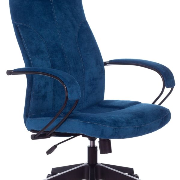 Компьютерное кресло офисное для руководителя Бюрократ CH-608Fabric темно-синий Velvet 29 крестовина пластик мягкая о
