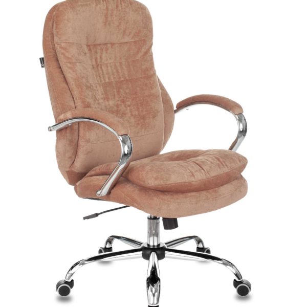 Кресло компьютерное для руководителя Бюрократ T-9950SL Fabric светло-коричневый Velvet 90 крестовина металл хром мяг