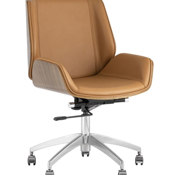 Компьютерное кресло офисное TopChairs Crown коричневое механизм качания крестовина металл