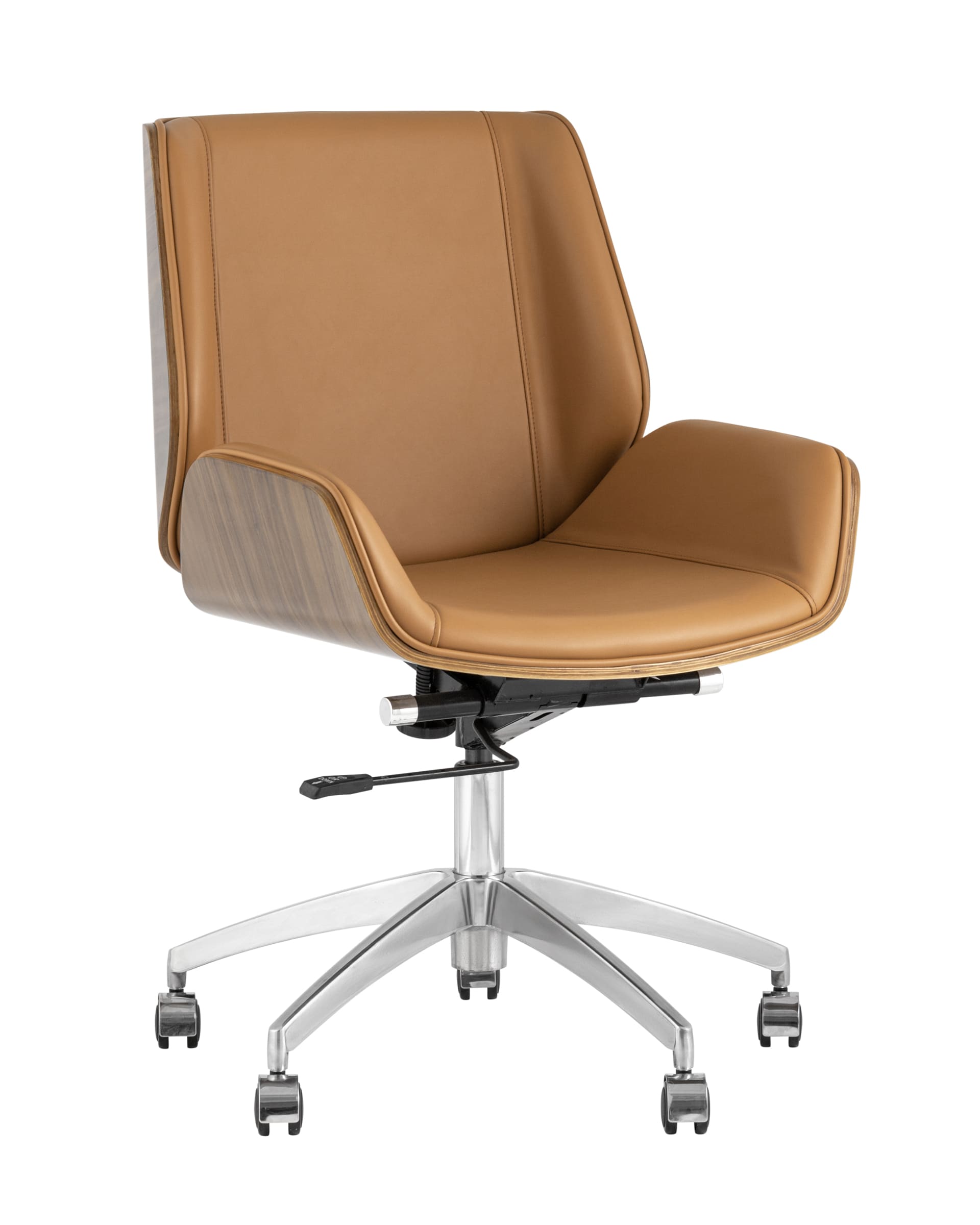 Компьютерное кресло офисное TopChairs Crown коричневое механизм качания крестовина металл Компьютерное кресло офисное TopChairs Crown коричневое механизм качания крестовина металл