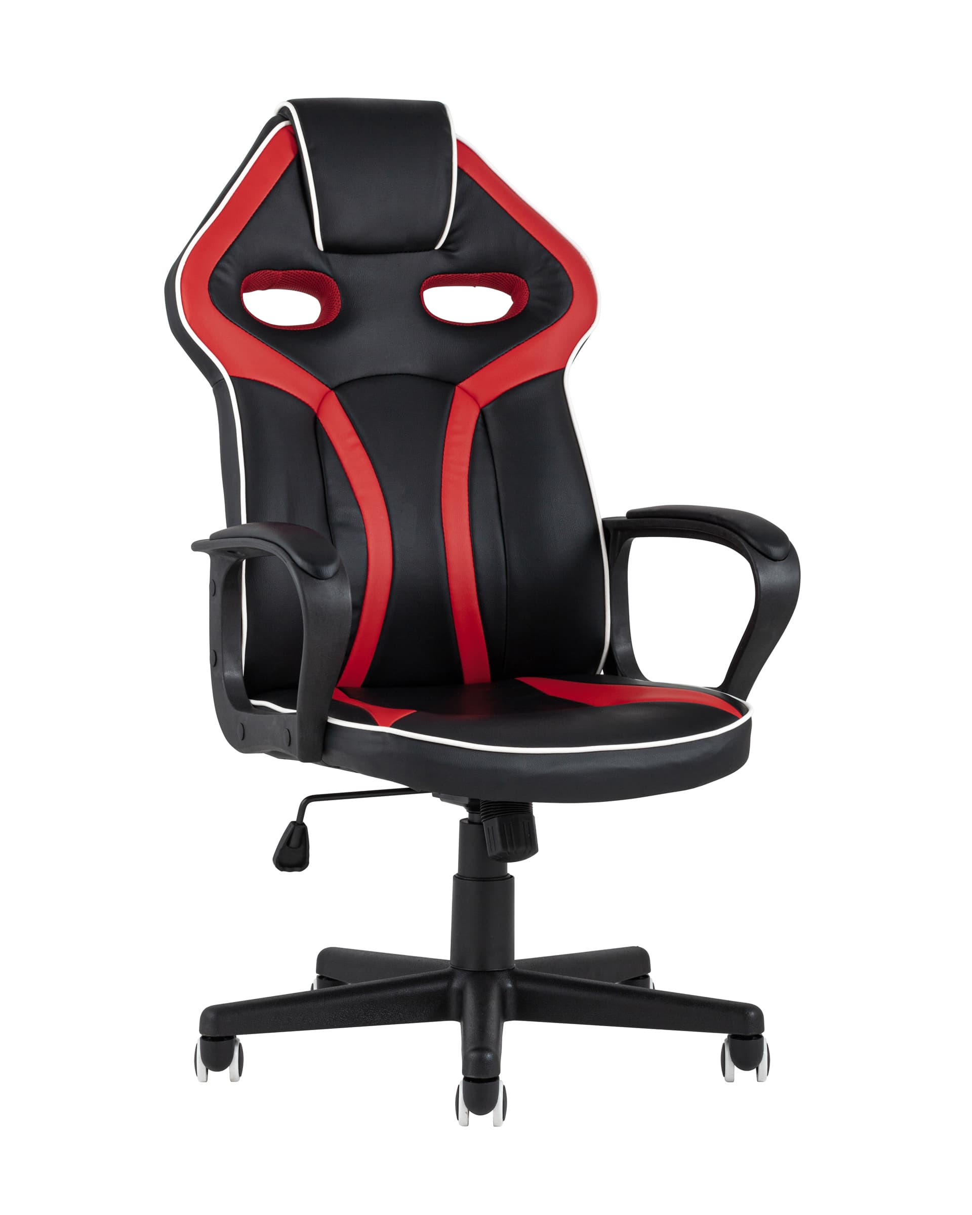 Игровое кресло компьютерное TopChairs Racer Lighti черное с красным геймерское Игровое кресло компьютерное TopChairs Racer Lighti черное с красным геймерское