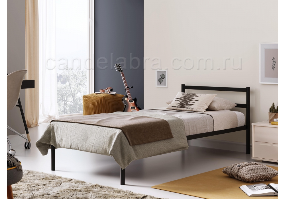 Кровать Фади-02 80х200 черная Кровать Фади-02 80х200 черная